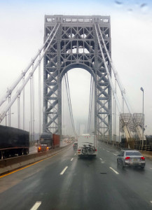 The George Washington Bridge upper level. It looked awesomely spooky that day.
